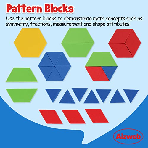 Aizweb Take Home Versatile Math Manipulatives Kit for Kids Grade K-3,With Ten-Frames,Base Ten Blocks,Math Counters,Number Line,120 Number Chart,Pattern Blocks,Homeschool Supplies (Develops Early Math Skills) - Image 5