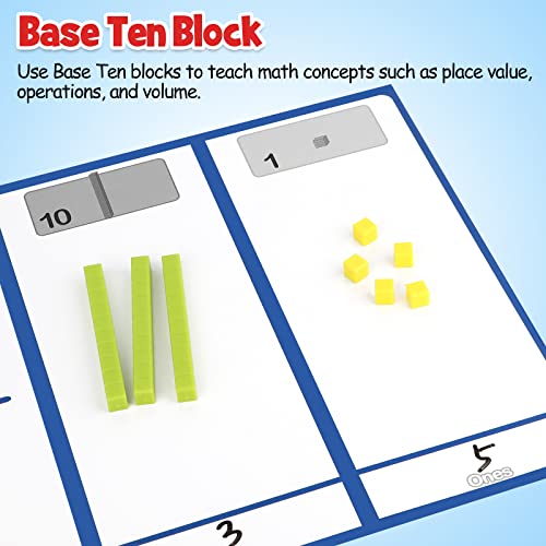 Aizweb Take Home Versatile Math Manipulatives Kit for Kids Grade K-3,With Ten-Frames,Base Ten Blocks,Math Counters,Number Line,120 Number Chart,Pattern Blocks,Homeschool Supplies (Develops Early Math Skills) - Image 3