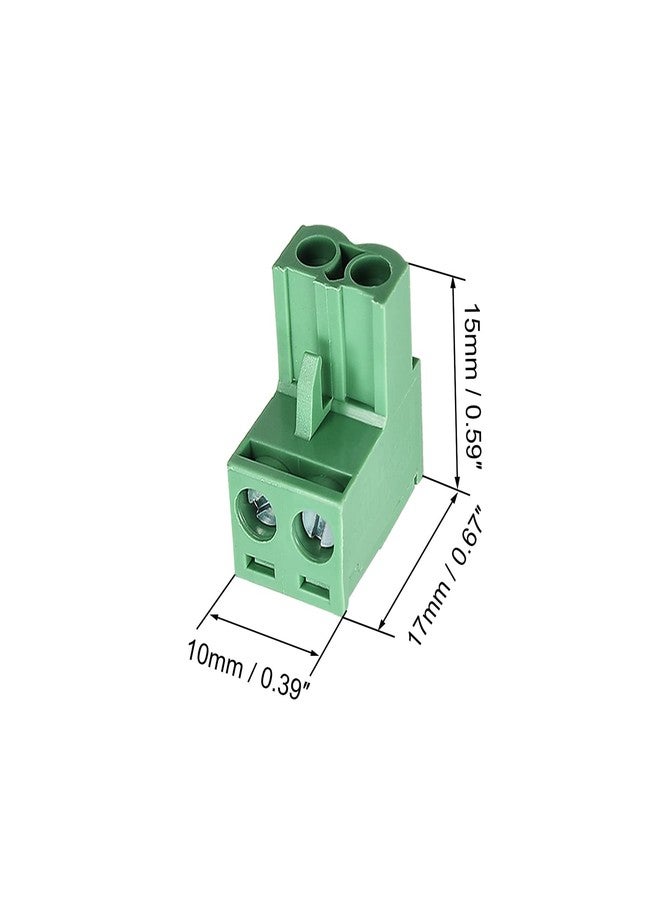 Cermant 20 pcs 2 Pin 5.08mm Pitch Pluggable PCB Angle Screw Terminal Block Plug Connector Socket Panel Mount DIY (20pcs 2p) - Image 3