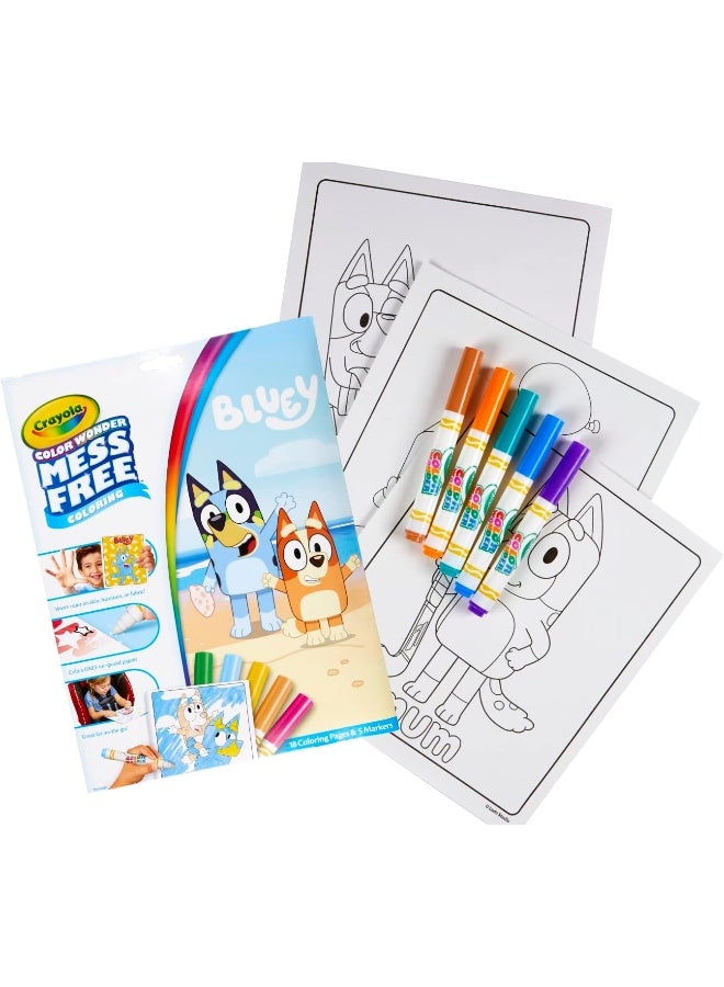 Crayola CRAYOLA Color Wonder - Bluey Colouring Mess-Free Book (Includes 18 Colouring Pages & 5 Magic Color Wonder Markers)  - Image 5