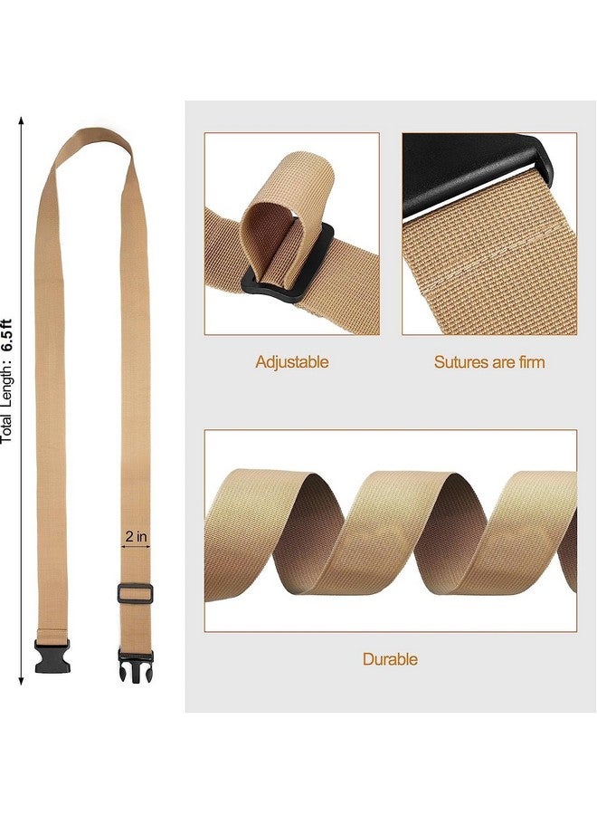 iCONY 2 Luggage Strap (2" X6.5FEET Color) + 1 ADD ON BAGAGGE Belt(1"X20" Black) with Quick Release Buckle Adjustable, Premium Accessory for Travel Bag Closure Bright Colors (3PACK, Gold) - Image 2