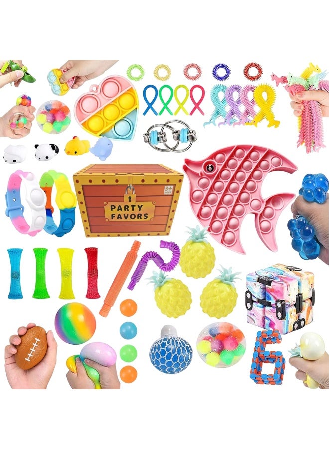MCENTT 55 Pcs Fidget Toys Set For Kids and Adults,Simple Dimple Toys,Anxiety Relief - ADHD Autism Therapy Fidgeting Game, Party Favors Toys, Pop it for Girls And Classroom Treasure Box Prizes. - Image 1