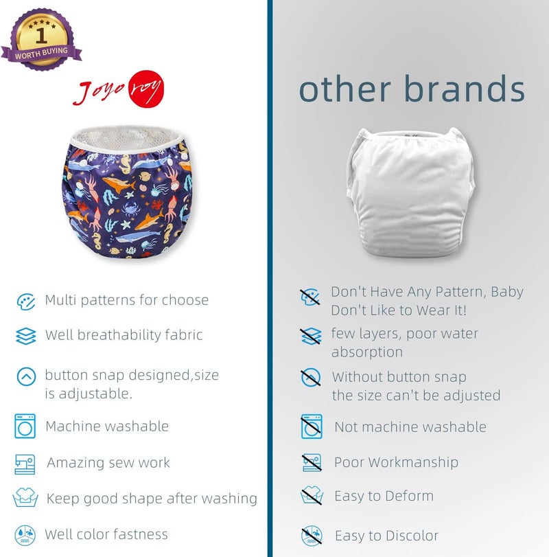 Joyo roy Reusable Swim Diaper Baby Swim Diaper Reusable Toddler Swim Diaper Swim Diapers Medium Swim Diapers Size 5 Swim Diapers Large Waterproof Diapers for Swimming Baby Swim Diaper Swimming Diapers 4-6t - Image 4