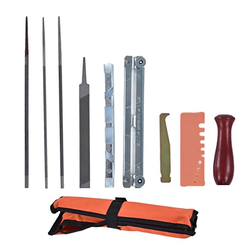 Topyond Chainsaw Sharpener File, Alloy Steel,10Pcs Chainsaw Sharpener File Chain Saw Teeth Sharpening Tool Set Kit with - Image 2