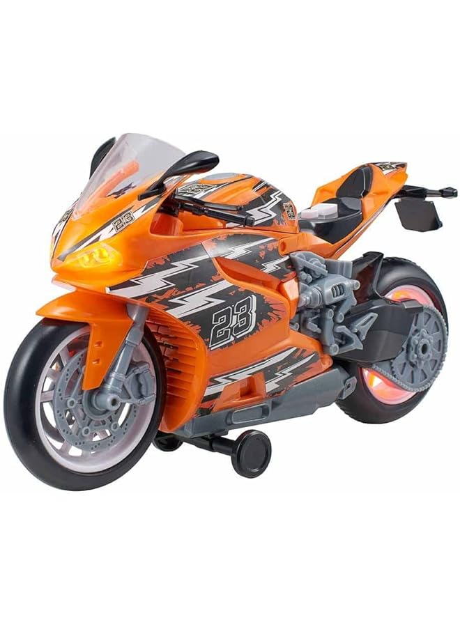 تيم ستيرز دراجة نارية ستريت موفرز مزودة بالصوت والضوء مقاس 27 سم برتقالي - Image 1