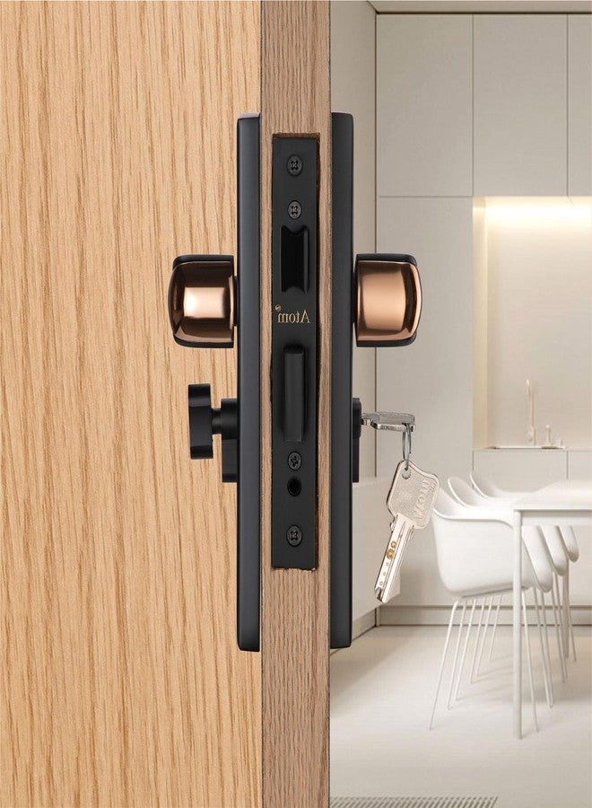 Atom 8 Inch Heavy Duty Mortise Door Lock with One-Sided Key for Bedroom, Living Room, Main Door, Coca Black Finish | 3 Keys | Lockset for House Hotel Office (O68CYOSK) - Image 3