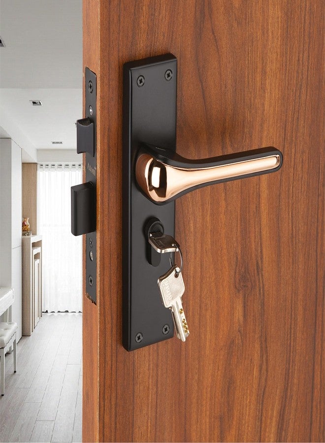 Atom 8 Inch Heavy Duty Mortise Door Lock with One-Sided Key for Bedroom, Living Room, Main Door, Coca Black Finish | 3 Keys | Lockset for House Hotel Office (O68CYOSK) - Image 1