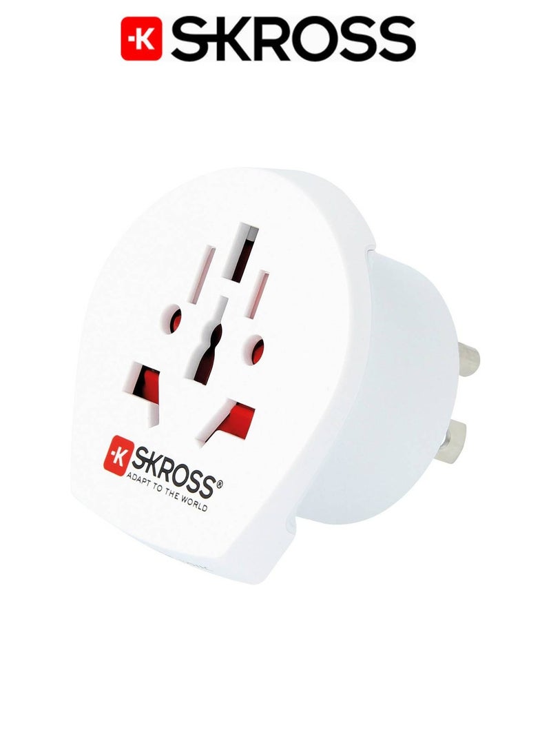 SKROSS Universal to USA travel adapter. Multi outlet power adapter. Certified wall plug. Compact and easy-to-use travel plug. 250V USA three-prong plug. White plug adapter. - Image 1
