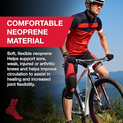 MUELLER Sports Medicine Open Patella Knee Sleeve, Knee Pain Relief Support for Men and Women, Ideal for Arthritis, Sprains, Black, Large - Image 2