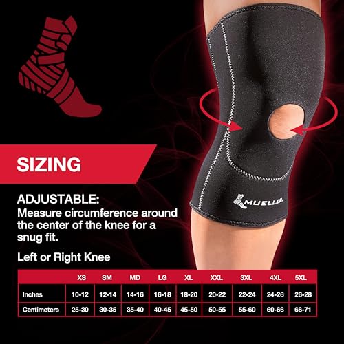 MUELLER Sports Medicine Open Patella Knee Sleeve, Knee Pain Relief Support for Men and Women, Ideal for Arthritis, Sprains, Black, Large - Image 4