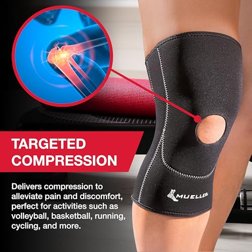 MUELLER Sports Medicine Open Patella Knee Sleeve, Knee Pain Relief Support for Men and Women, Ideal for Arthritis, Sprains, Black, Large - Image 3