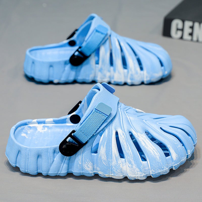 Summer Slippers with a Stepping-On-Clouds Feel for Men and Women, Suitable for Home and Outdoor Use, Thick-Soled Monstera Hole Shoes, Lightweight Men''s Shoes - Image 1