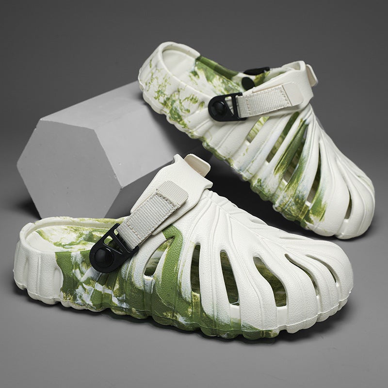 Summer Slippers with a Stepping-On-Clouds Feel for Men and Women, Suitable for Home and Outdoor Use, Thick-Soled Monstera Hole Shoes, Lightweight Men''s Shoes - Image 3