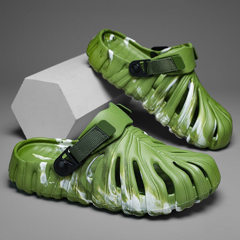 Summer Slippers with a Stepping-On-Clouds Feel for Men and Women, Suitable for Home and Outdoor Use, Thick-Soled Monstera Hole Shoes, Lightweight Men''s Shoes - Image 2