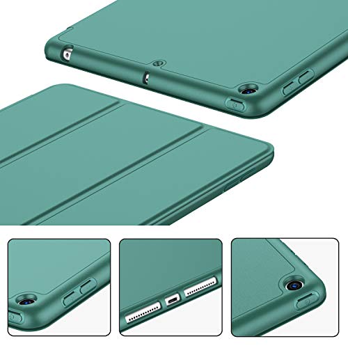 iMieet iPad 9th Generation Case 2021/iPad 8th Generation Case 2020 10.2 Inch with Pencil Holder, iPad 7th Gen 2019 Case with Soft Baby Skin Silicone Back, Auto Wake/Sleep Cover (Midnight Green) - Image 4