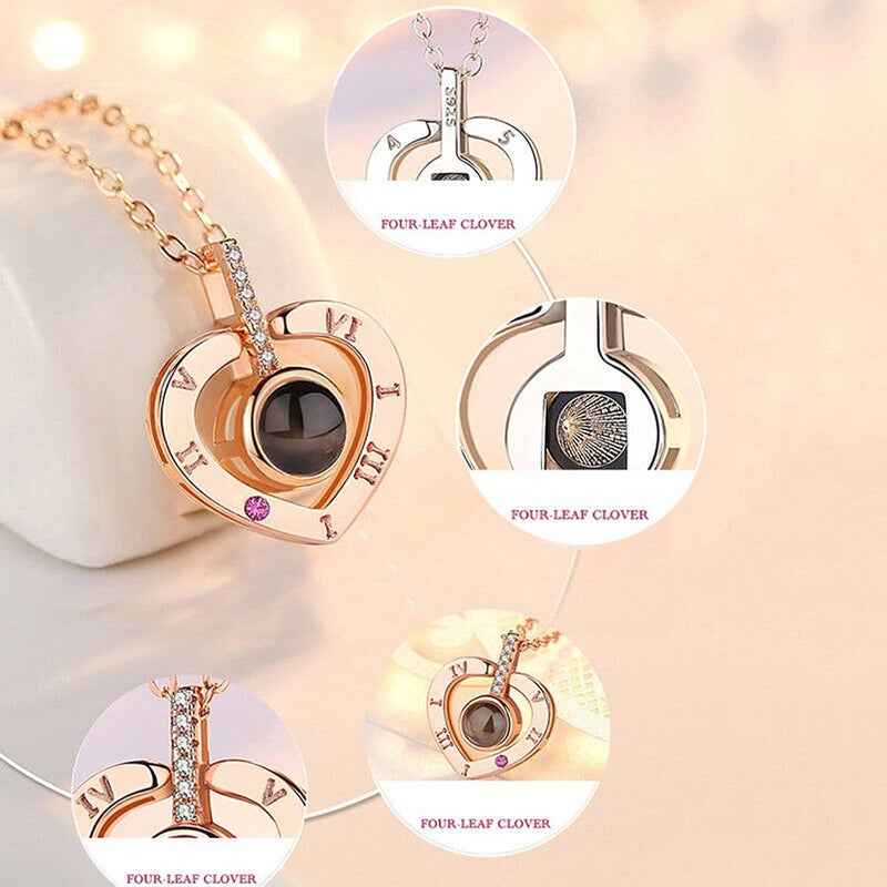 comfrt 100 Languages Light I Love You Projection Pendant Necklace, Preserved Real Rose with Love You Necklace in Gift Set, for Valentine's Day Anniversary Wedding Romantic Gifts for her - Image 4