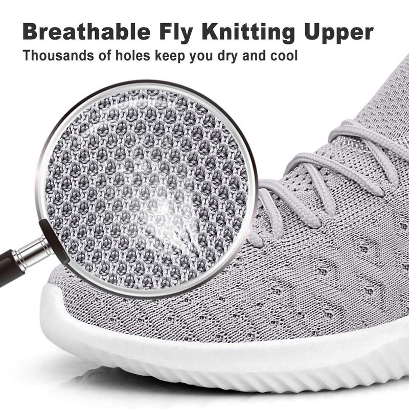Feethit Mens Slip On Walking Shoes Lightweight Breathable Non Slip Running Shoes Comfortable Fashion Sneakers for Men Grey Size 9 - Image 4