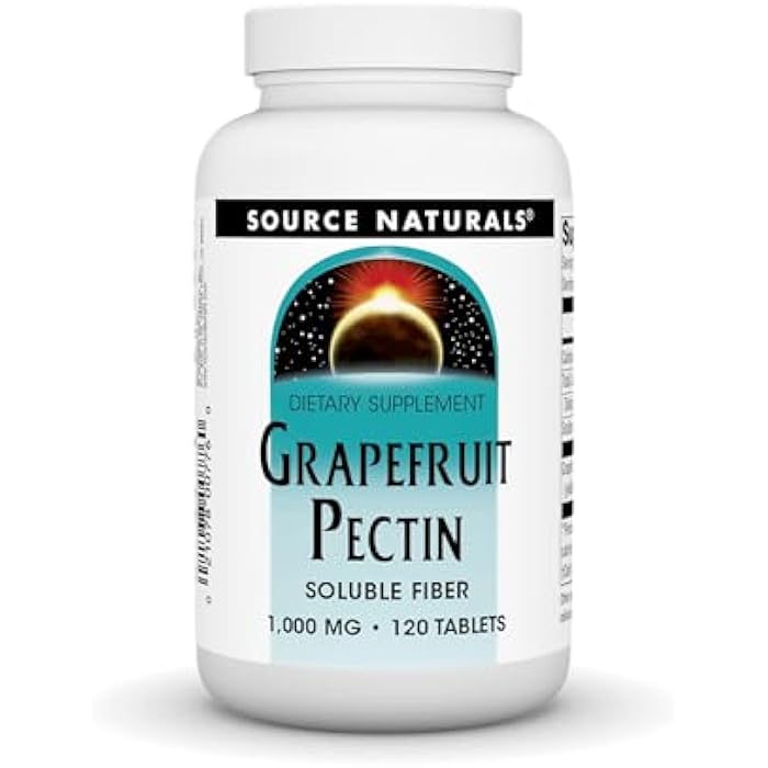 Source Naturals Grapefruit Pectin, Soluble Fiber - 1000 mg Dietary Supplement - 120 Tablets - Image 1