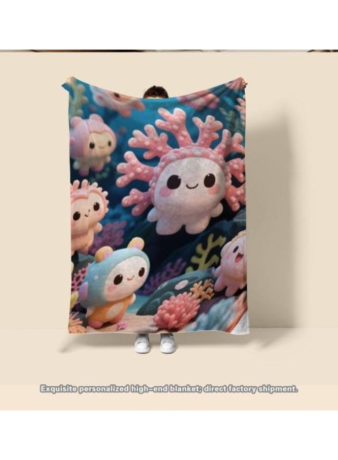 general Children's or student cartoon flannel thin blanket (warm and comfortable, suitable for sleep, games) 100cm*150cm - Image 1