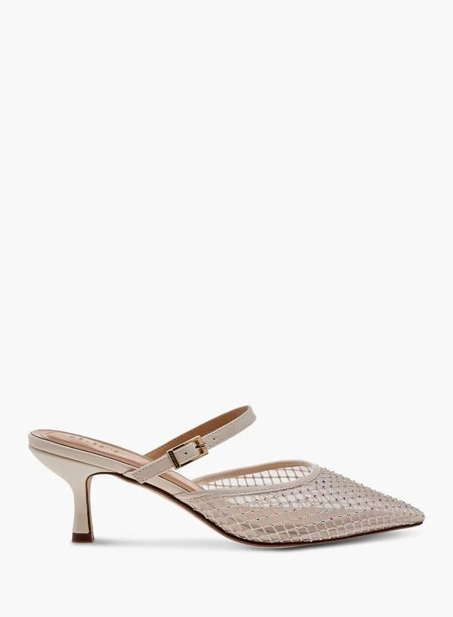 سيليست حذاء نسائي بكعب رفيع مدبب مزين