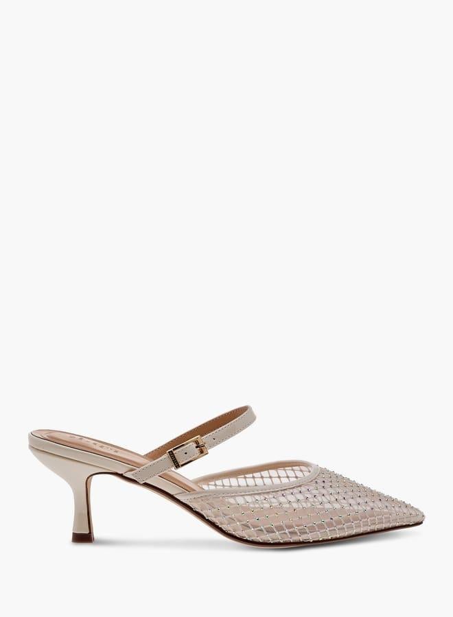 سيليست حذاء نسائي بكعب رفيع مدبب مزين - Image 2