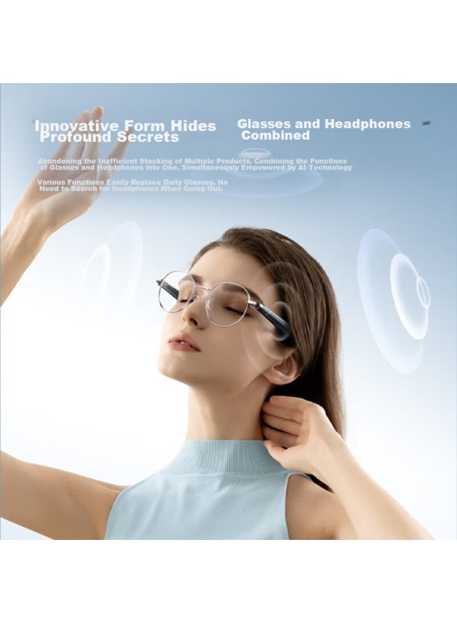 Superhexa Ai Smart Gl Audio Non-ar, National Subsidy, Real-time Translation, Wireless Bluetooth Gl Headphones, Meeting Assistant, Metal Semi-rimless Frame, Starry Silver, Anniversary Celebration - Image 5