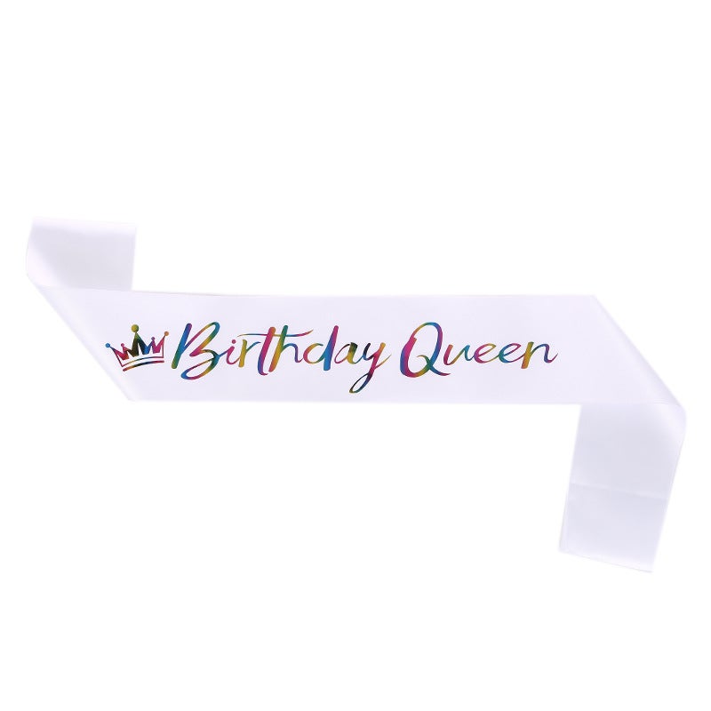 Birthday Queen Sash Satin Gold Belt JD013 color