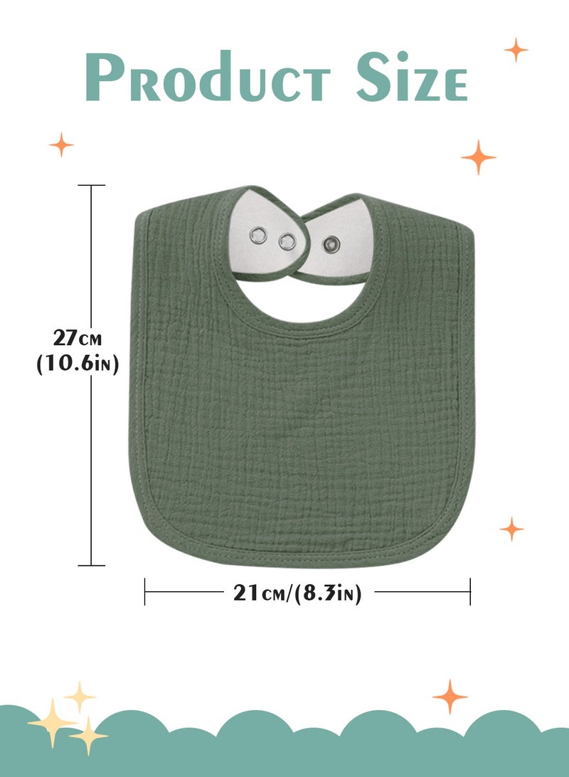 URbazaar Muslin Baby Bibs 8 Pack Baby Bandana Drool Bibs Cotton for Unisex Boys Girls, 8 Solid Colors Set for Teething Drooling - Image 3
