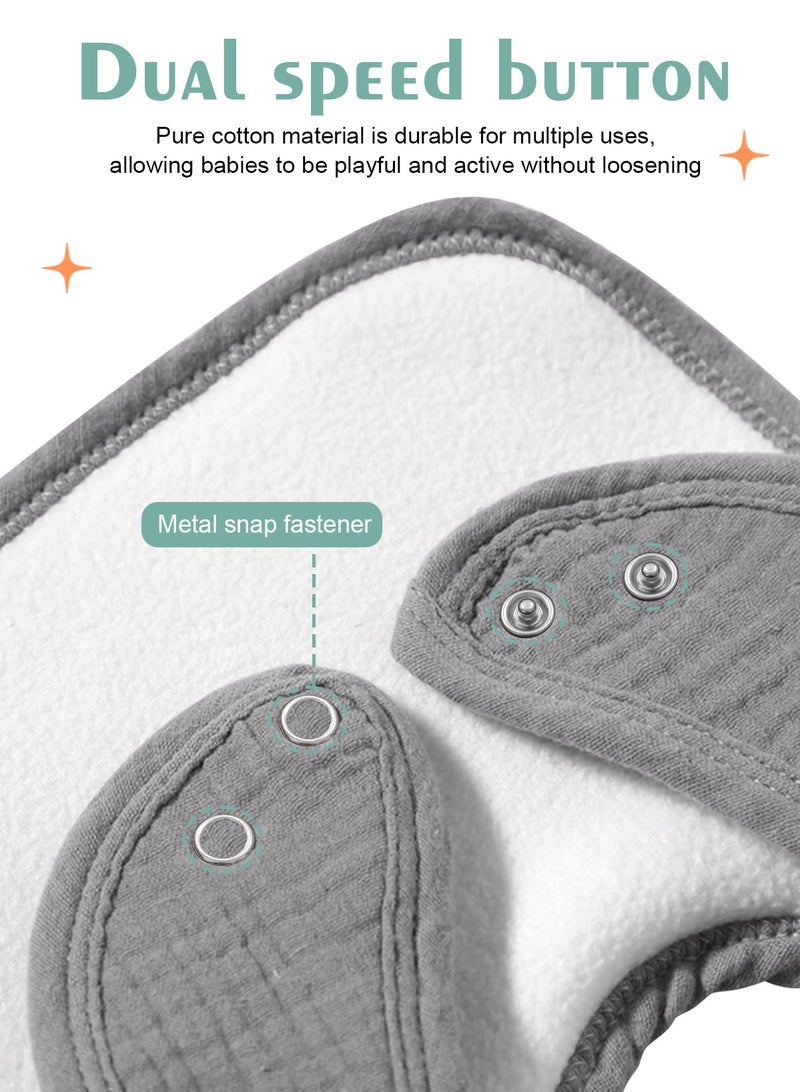 URbazaar Muslin Baby Bibs 8 Pack Baby Bandana Drool Bibs Cotton for Unisex Boys Girls, 8 Solid Colors Set for Teething Drooling - Image 4