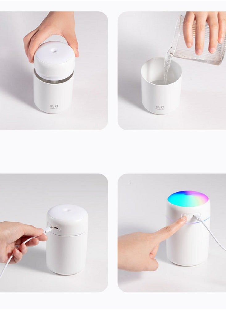 اتش 2 او - مرطب الهواء USB مع ضوء LED - Image 1
