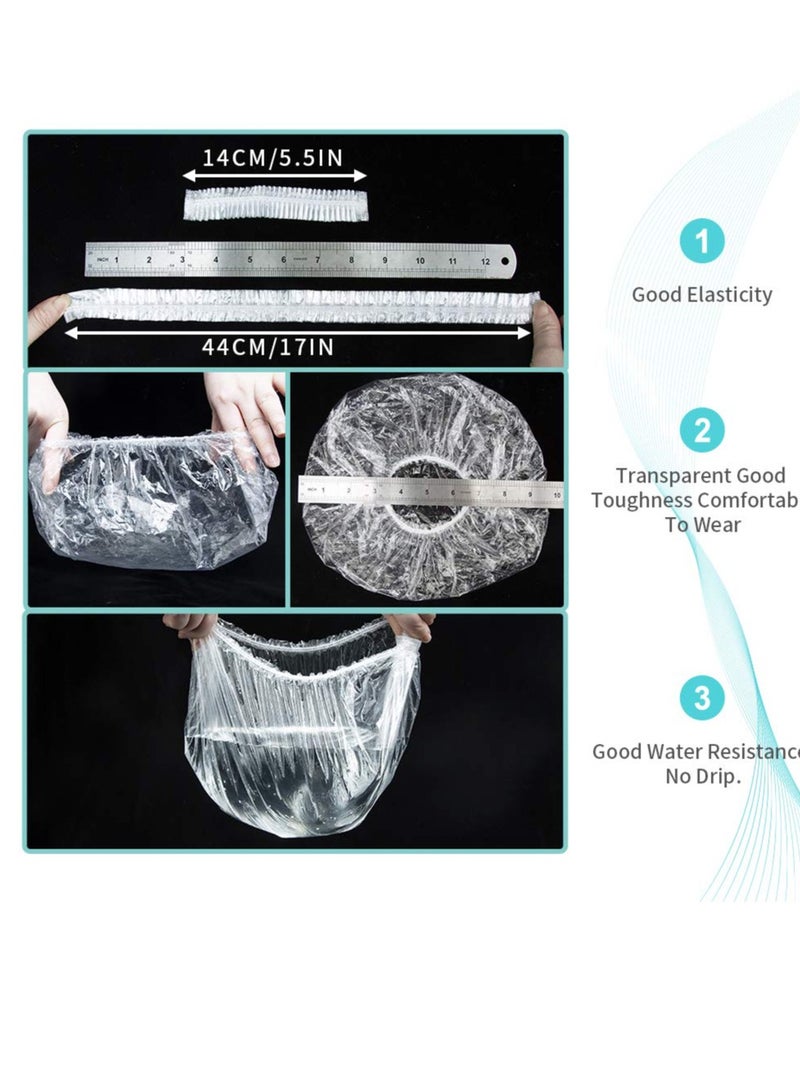 AIDIQIU 50PCS Disposable Shower Caps, Plastic Clear Thickening and Thick Waterproof Caps for Hair Treatment, Spa, Hotel and Hair Solon, Home Use,Portable Travel (Size 44CM)  - Image 3