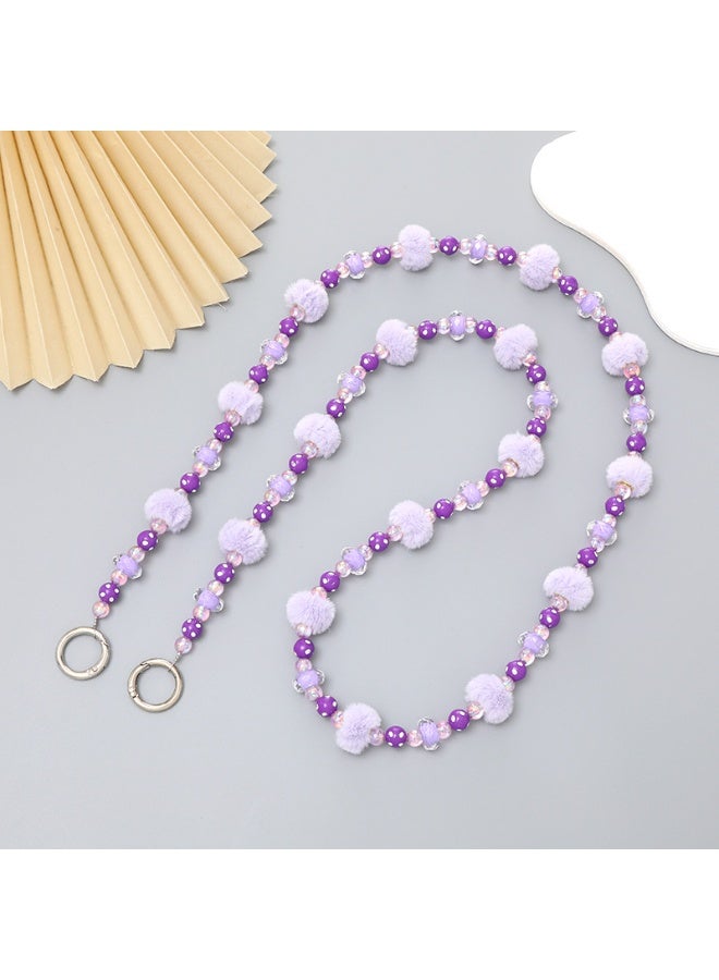 NIBEMINENT Beaded Phone Lanyard, Anti Lost Removable Wrist Strap,Felt Bead Bracelet Pendant, Phone Keychain Lanyard - Image 1