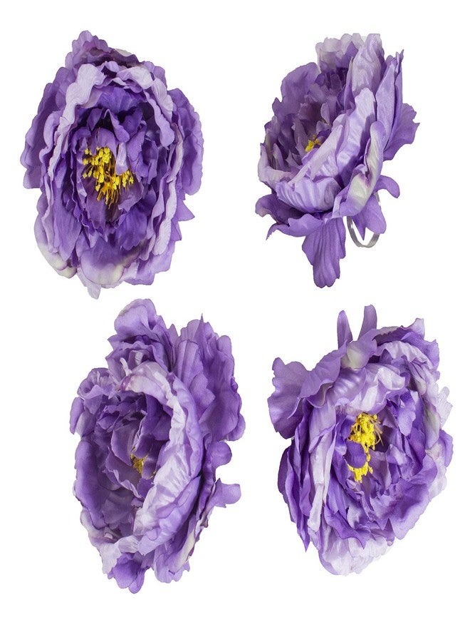 Fennco Styles Handmade Peony Napkin Rings, Set of 4 - Violet Flower Decorative Napkin Holders for Home, Dining Table, Banquet, Family Gathering, Holiday and Special Occasion - Image 5