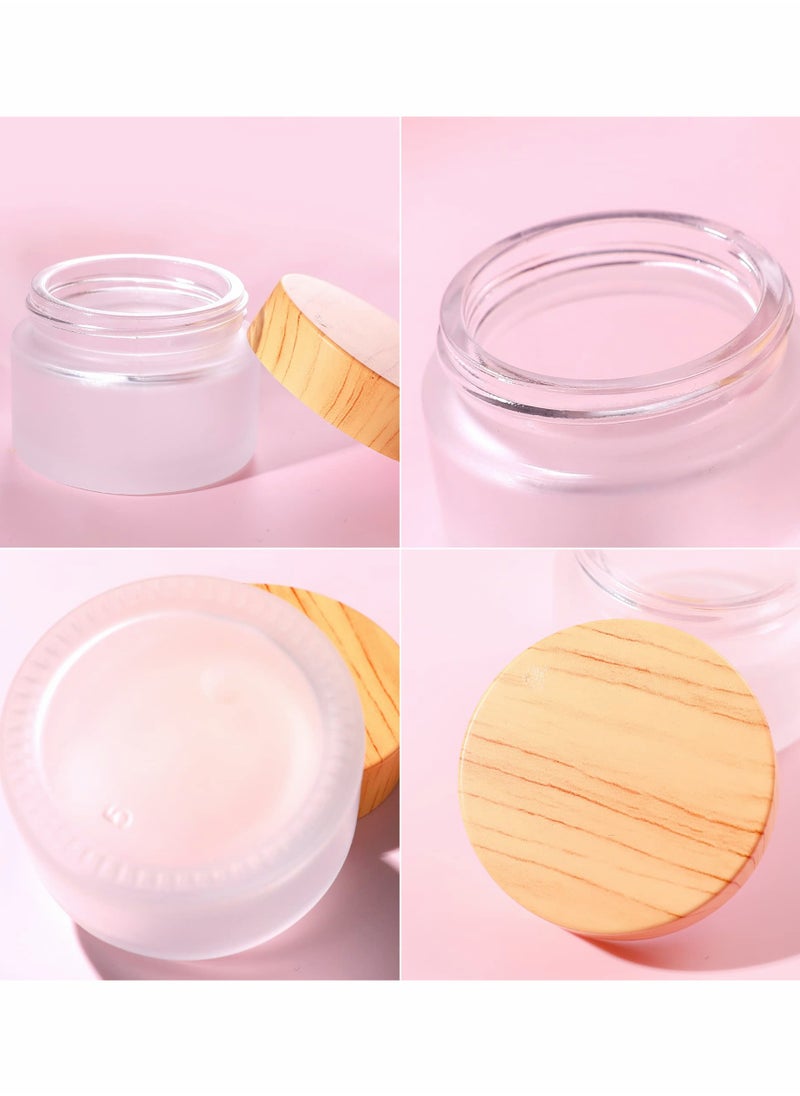 KASTWAVE - Glass Cosmetic Containers with lids, Round Frosted Glass Jars(8 PACK 10ML) - Image 1