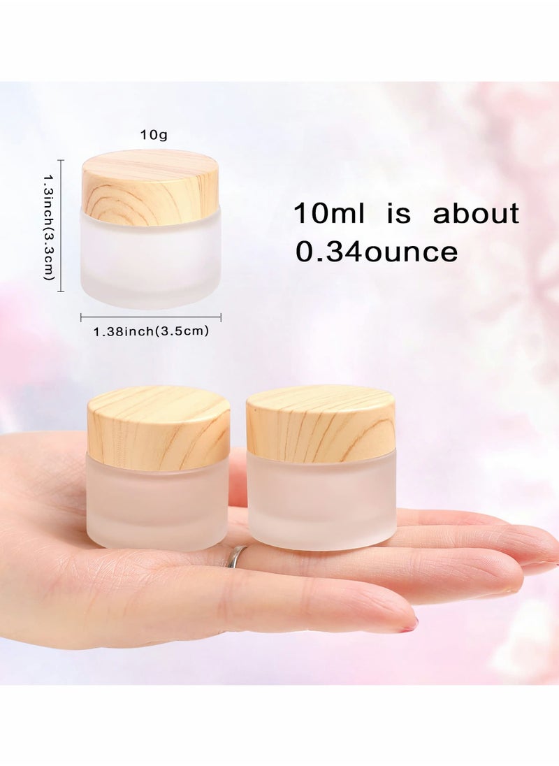 KASTWAVE - Glass Cosmetic Containers with lids, Round Frosted Glass Jars(8 PACK 10ML) - Image 1