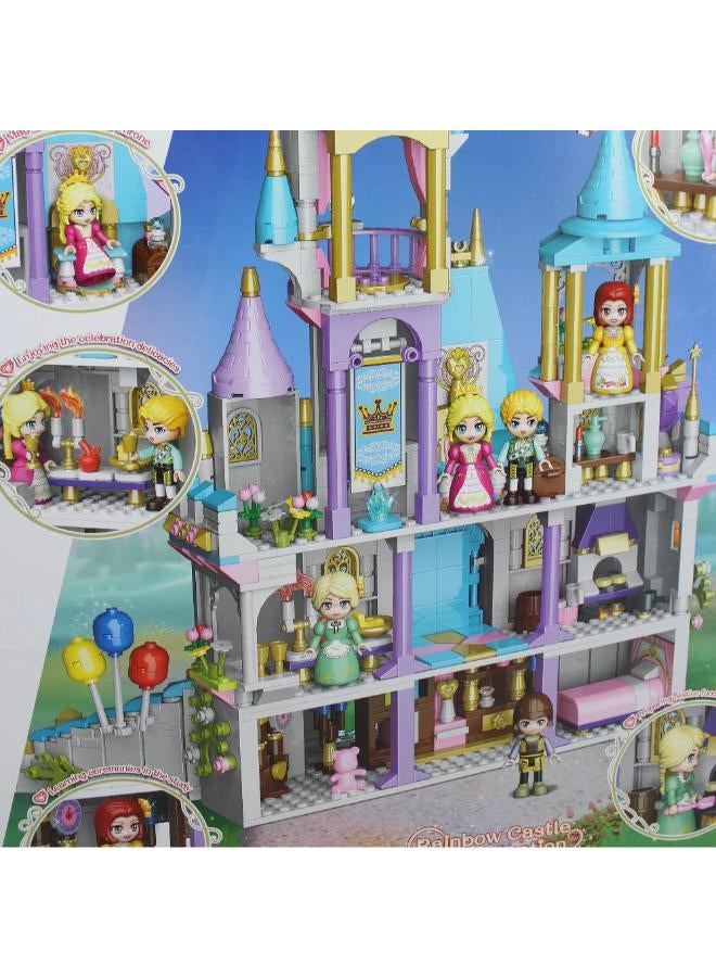 Qman Princess Leah Rainbow Castle Celebration Building Blocks - 1373 Pcs - Image 3