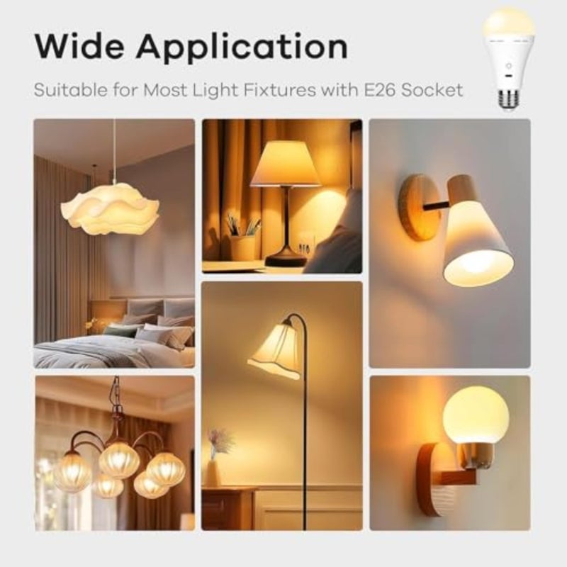 USB Rechargeable Light Bulb With Remote Control, 3 Color Temperature LED Dimmable Battery Powered Light Bulbs, E27 7W Touch Control Bulb With Timer, Emergency Light Bulb With Hook, 2600mah - Image 5