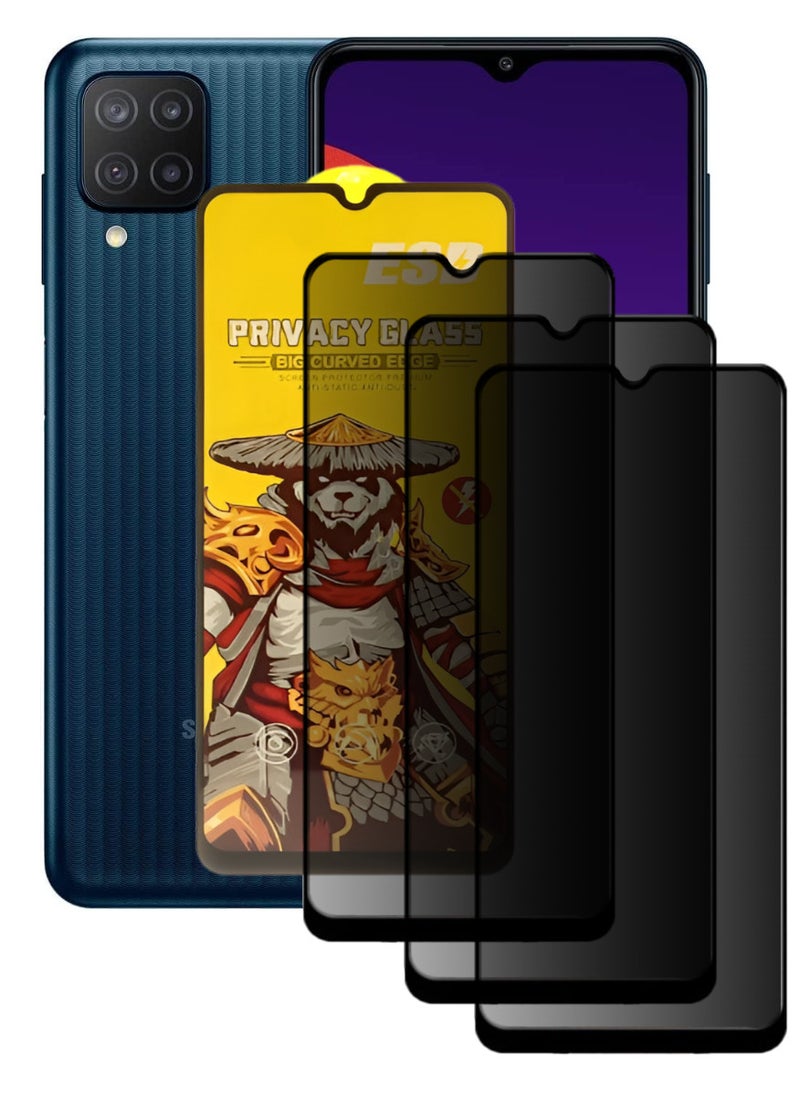 ESD 3 Pieces Tempered Dustproof Privacy Glass Screen Protector Compatible For Samsung Galaxy M12 - Image 1