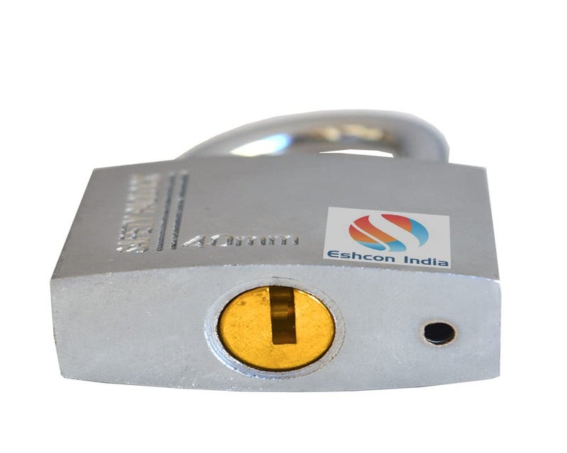 Eshcon 40MM Silver Colour Padlock Full Brass Cylinder with 3 Dimple Keys  - Image 2