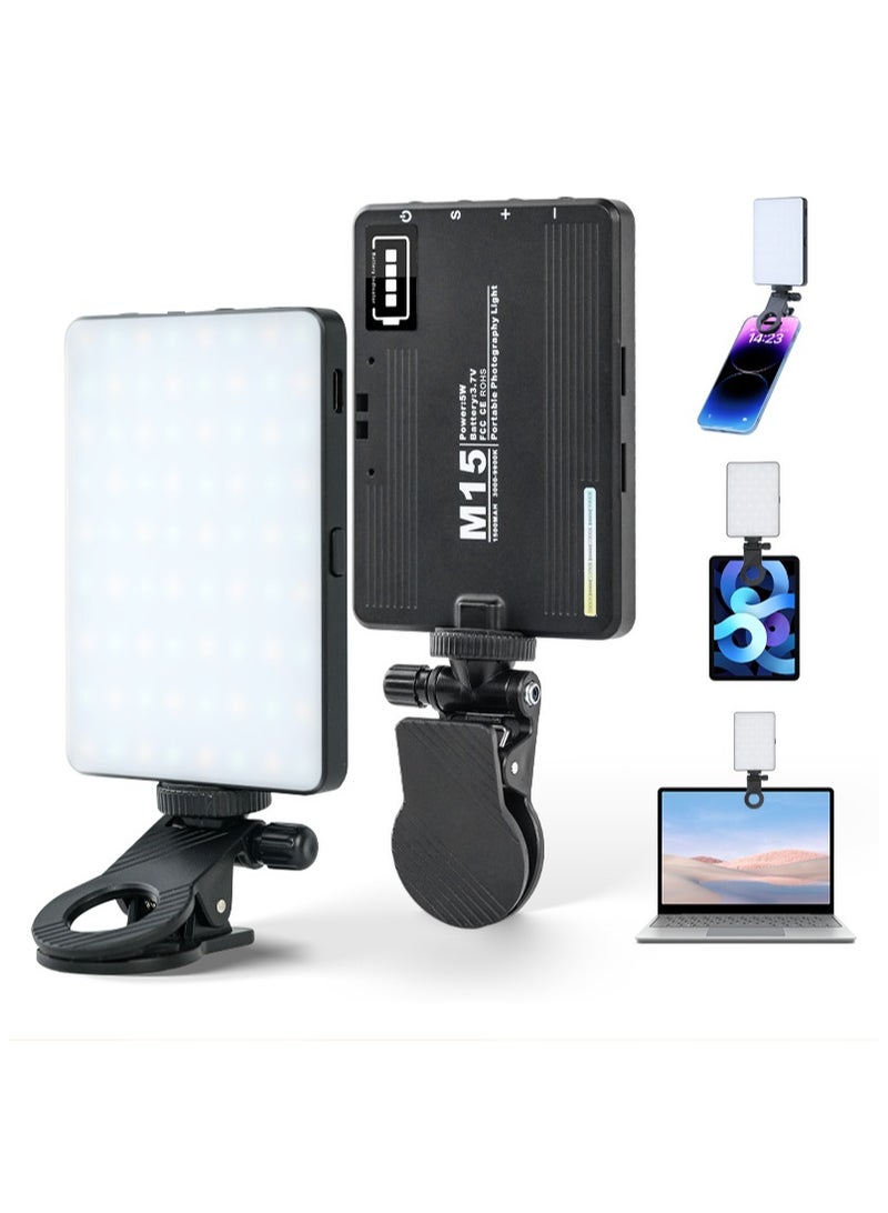 YZMA GLOBAL Adjustable 3-Color LED Camera Light, Portable Photography & Video Recording Light with Phone Clip, 2200K-6500K Adjustable Brightness, 1500mAh Rechargeable Battery, CRI 95+ for Professional Lighting  - Image 1