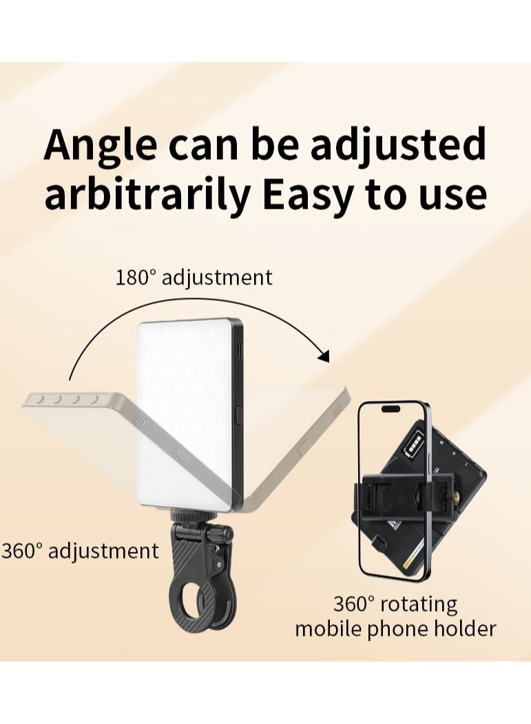 YZMA GLOBAL Adjustable 3-Color LED Camera Light, Portable Photography & Video Recording Light with Phone Clip, 2200K-6500K Adjustable Brightness, 1500mAh Rechargeable Battery, CRI 95+ for Professional Lighting  - Image 2