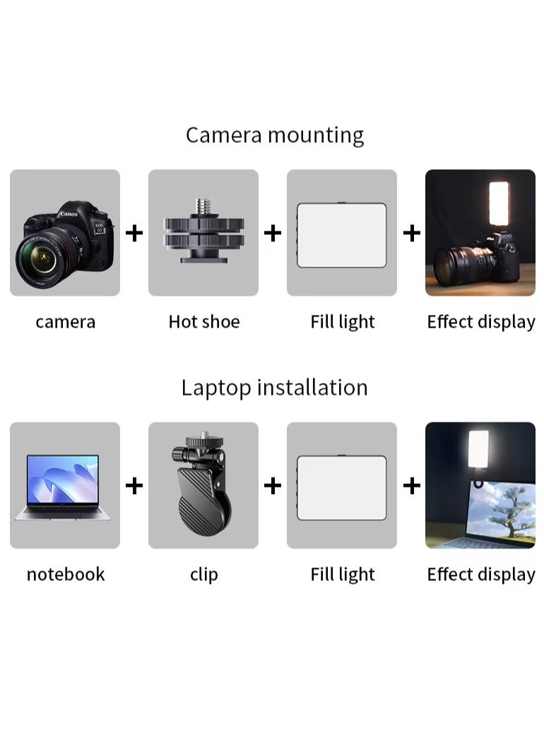 YZMA GLOBAL Adjustable 3-Color LED Camera Light, Portable Photography & Video Recording Light with Phone Clip, 2200K-6500K Adjustable Brightness, 1500mAh Rechargeable Battery, CRI 95+ for Professional Lighting  - Image 5