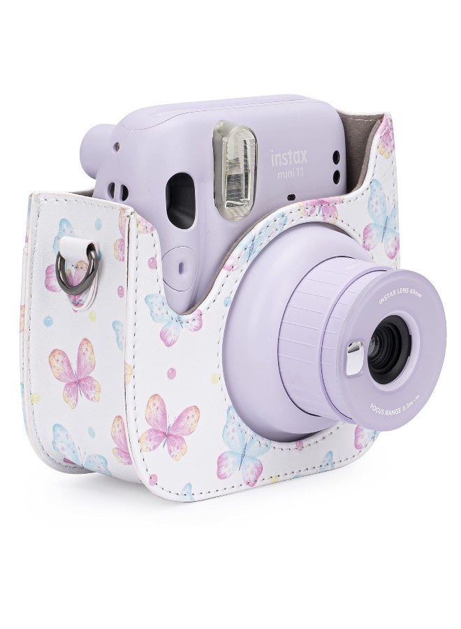 Fujifilm Instax Mini 11/9/8 Camera Case with Accessory Pocket and Adjustable Detachable Shoulder Strap (Butterfly Design) - Perfect for Instant Film Photography! - Image 4