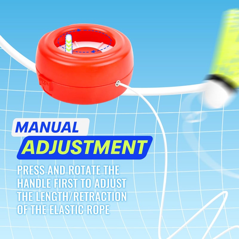 Proberos مجموعة جهاز تدريب كرة الريشة ®، مع 3 كرات ريشة ومجموعة خيوط، جهاز تدريب رد الفعل ذاتي اللصق بسيط التعليق - بدون مضرب، للأطفال - بطل خارق أحمر - Image 4
