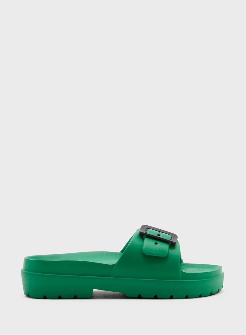 Ginger Square Buckle Slides - Image 1