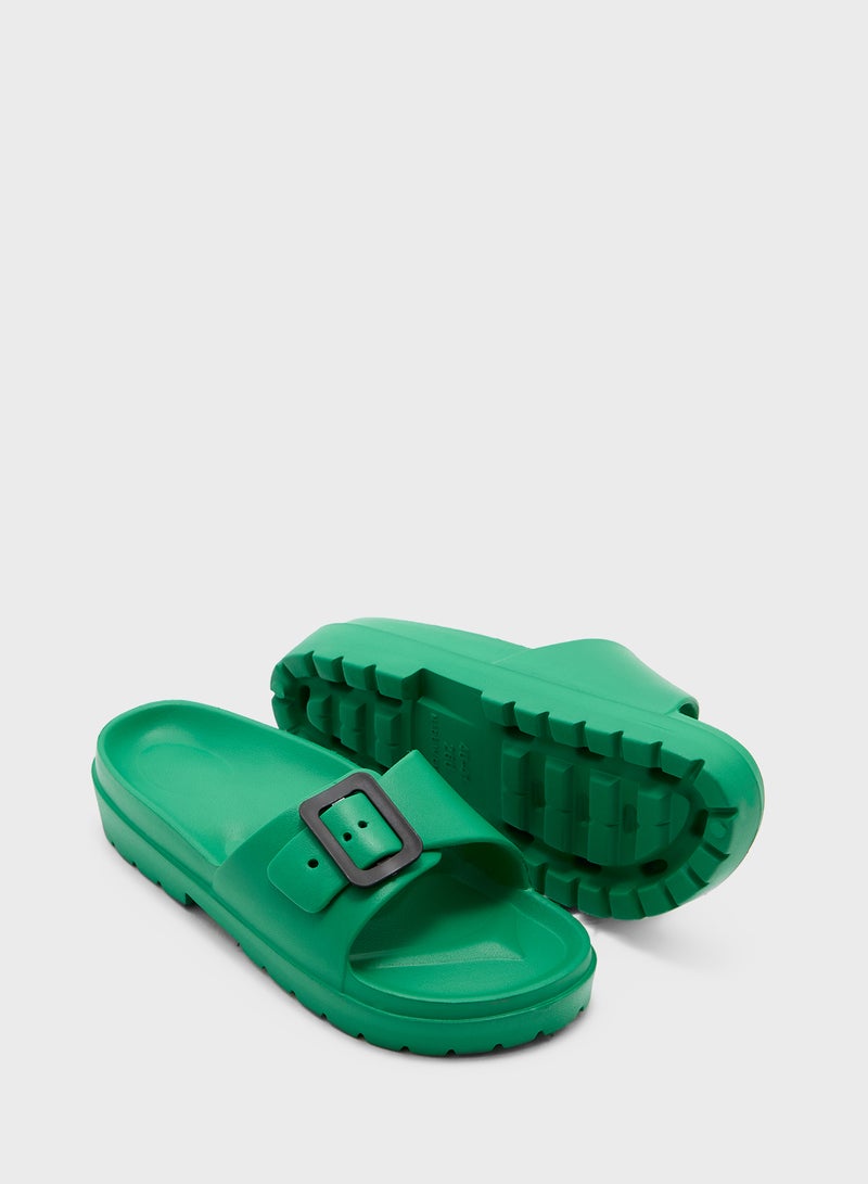 Ginger Square Buckle Slides - Image 3