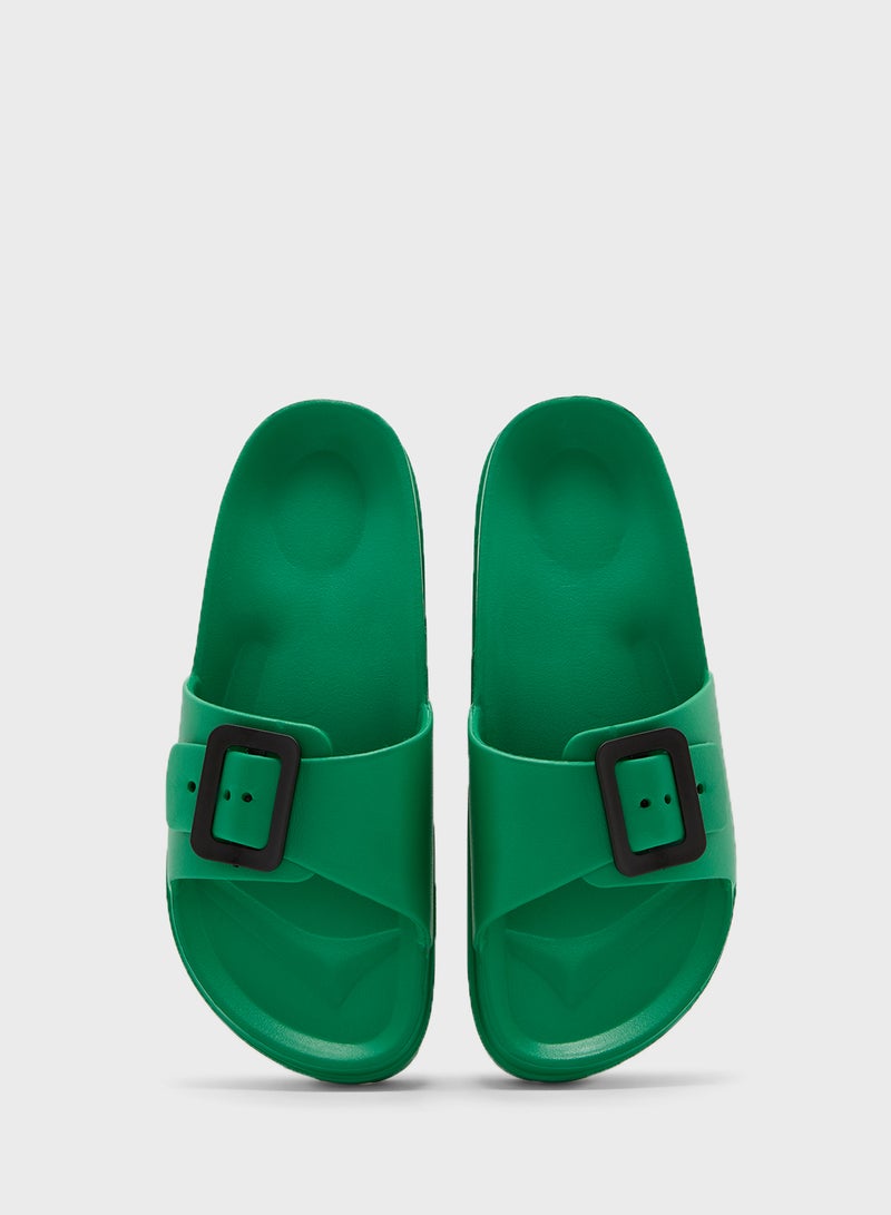 Ginger Square Buckle Slides - Image 4