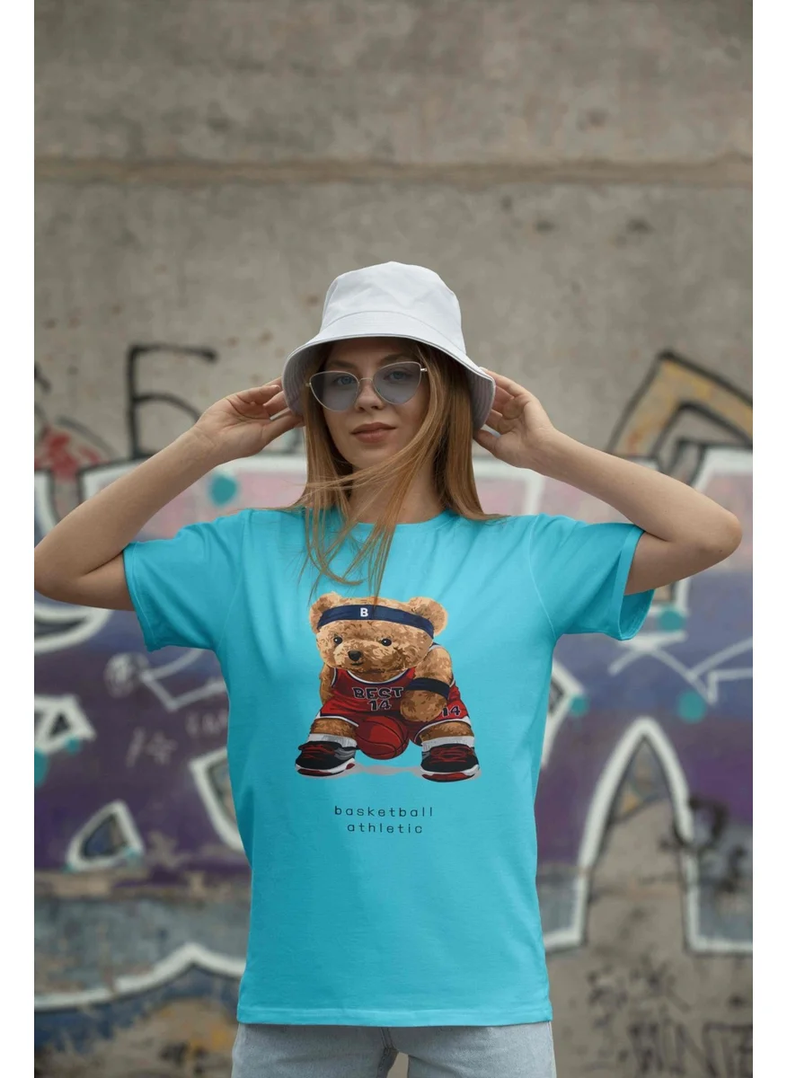 DogFish Teddy Women's Oversize Blue T-Shirt