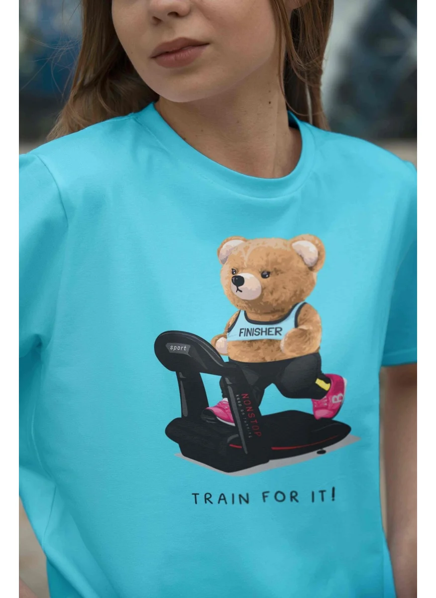 DogFish Teddy Women's Oversize Blue T-Shirt