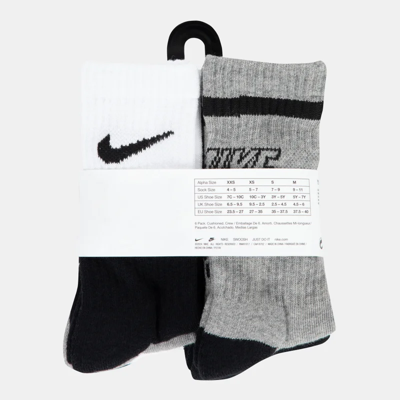Nike White Kids' Dri-FIT Retro Crew Socks (6 Pairs)  | Best Price UAE